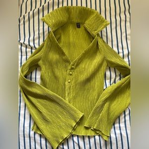 Shein Icon Flounce Sleeve Lettuce Trim Shirt